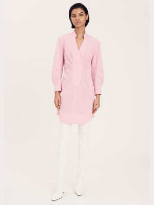 Beverly Shirt Dress - Pink-white