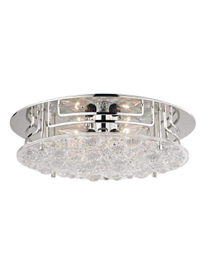 Holland 4 Light Flush Mount Polished Nickel