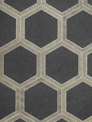 Zardozi Wallpaper In Charcoal From The Zardozi Collection By Designers Guild