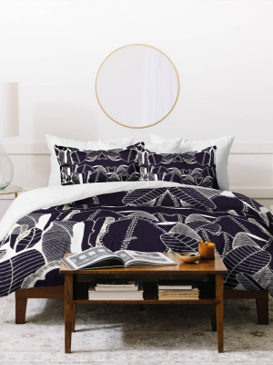 Cayenablanca Duo Tone Duvet Set Black - Deny Designs