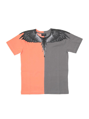 Marcelo Burlon County Of Milan Kids Wings Printed Two-tone T-shirt