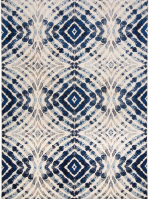 Feizy Milton Abstract Ikat Print Rug - Available In 8 Sizes - Estate & Ice Blue