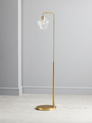 Sculptural Glass Geo Floor Lamp - Clear