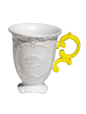 I-mug Porcelain Mug W/ Yellow Handle