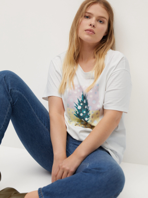 Pineapple Printed Cotton T-shirt