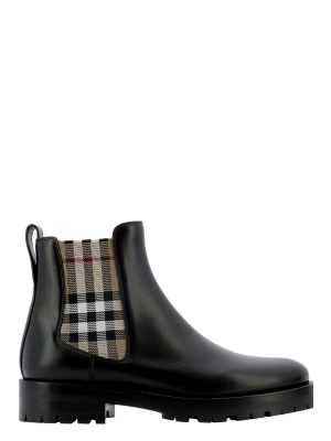 Burberry Checked Chelsea Boots