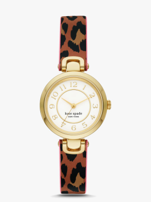 Rainey Park Luggage/leopard-print Reversible Watch