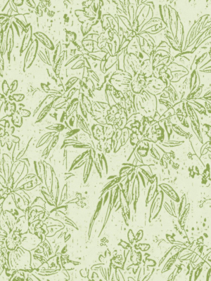 Cherry Orchard Wallpaper In Green From The Complementary Collection By Mind The Gap