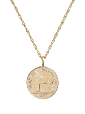 Solid Gold Worth Your Weight In Gold 1928 Horse Coin Necklace