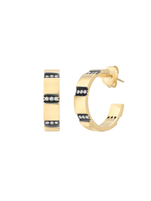 Diamond Stripe Hoops