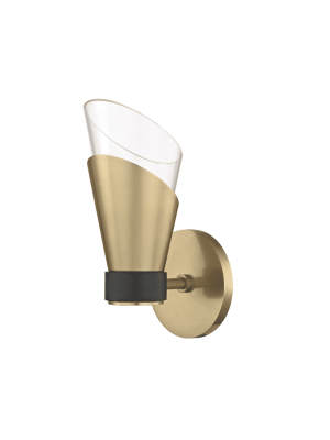 Angie 1 Light Wall Sconce - Aged Brass/black