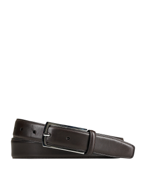 Leather Rectangle-buckle Belt