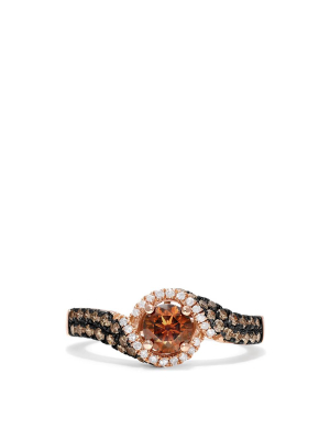 Effy Espresso 14k Rose Gold Espresso And White Diamond Ring, 0.93 Tcw