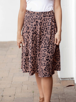 Animal Print Laura Skirt - Brown Leopard