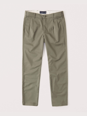 Pleated Skinny Taper Chinos