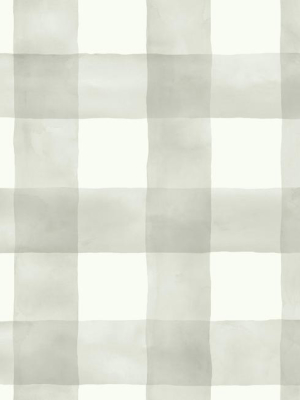 Watercolor Check Wallpaper In Soft Grey From The Magnolia Home Collection By Joanna Gaines