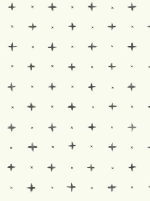Cross Stitch Peel & Stick Wallpaper In Black And Ivory By Joanna Gaines For York Wallcoverings