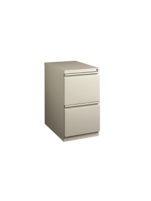 Steel Hl10000 Series 23"" Deep 2 Drawer Mobile Pedestal In Light Gray-hirsh Industries