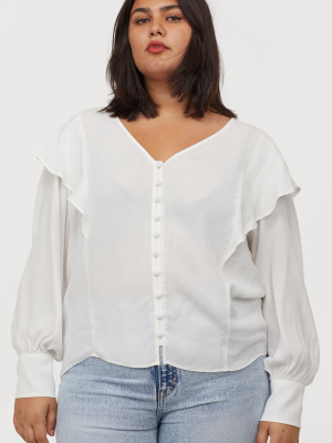 H&m+ Flounced Blouse