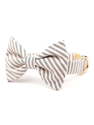 Charcoal Stripe Bow Tie Collar