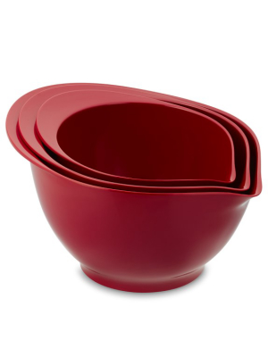 Melamine Pour Spout Bowls, Set Of 3, Red