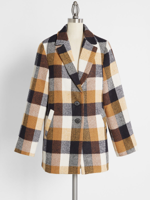 Editor In Chic Plaid Coat