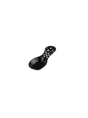 Home Basics Cast Iron Rooster Spoon Rest, Black