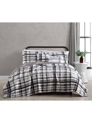 Maris Plaid 5pc Quilt Set - Geneva Home Fashion