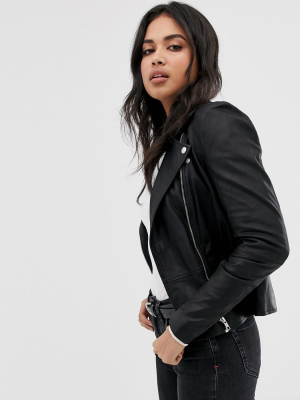 Y.a.s Sophie Soft Leather Biker Jacket