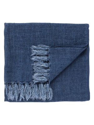 Jaipur Madura Linen Throw - Indigo