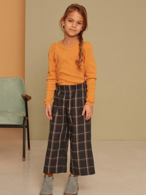 Kids On The Moon Plaid Culottes - Anthracite