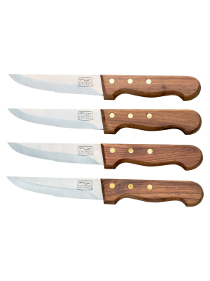 Chicago Cutlery Basics Steakhouse Walnut 4pc 5" Steak Knives Set