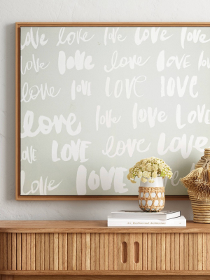 30" X 24" Love Typography Framed Wall Canvas Neutral - Opalhouse™