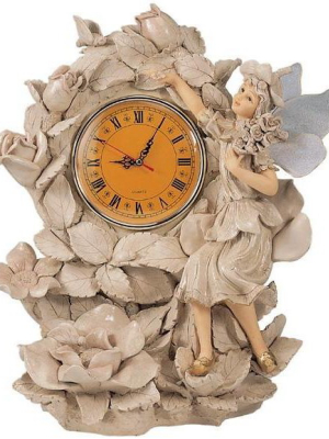 Ok Lighting 20"h Ivory Sculpture With Clock