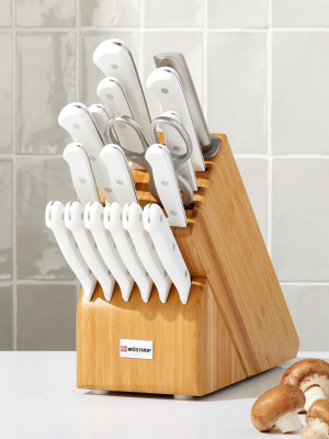 Wusthof ® Gourmet White 18-piece Knife Set With Bamboo Block