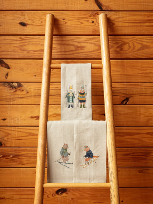 Ski Buddies Tea Towel
