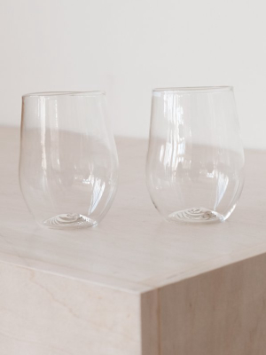 Organic Shaped Red Wine Glass: Set Of 2