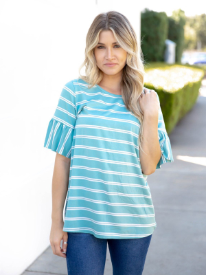 The Aleigha Top - Aqua