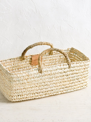 Palm Leaf Narrow Storage Basket