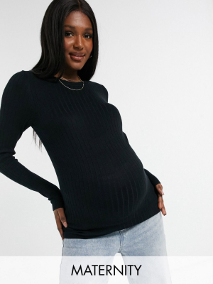 New Look Maternity Sweater In Black