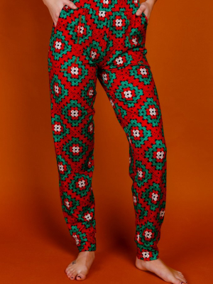 The Quilty Pleasure | Womens Red And Green Quilted Christmas Pajama Bottom