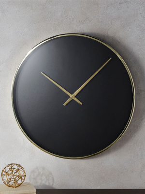 Solitaire Black And Gold Wall Clock