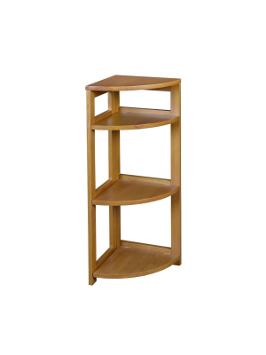 34" Cakewalk High Corner Folding Bookcase - Regency