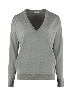 Brunello Cucinelli V-neck Ribbed Sweater