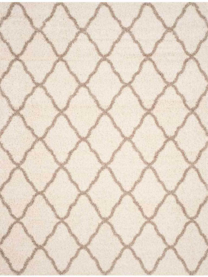 Hudson Shag Quatrefoil Ivory/beige Area Rug