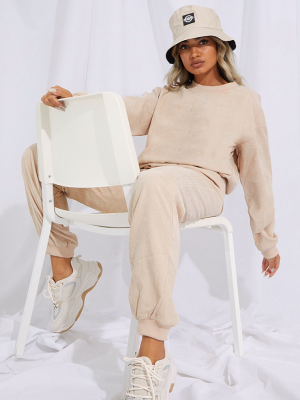 Petite Stone Lightweight Cord Oversized Joggers