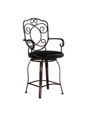 24" Clacy Counter Height Barstool Brown - Linon