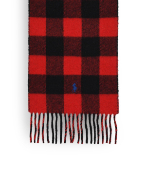 Polo Ralph Lauren Checked Fringed Scarf