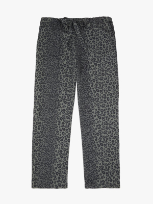 Leopard Classic Cotton Pyjama Bottoms Grey