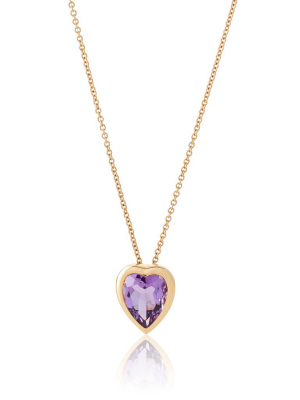 Amethyst Heart Pendant Necklace